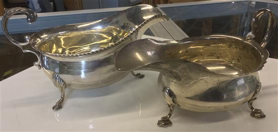 2 silver sauceboats